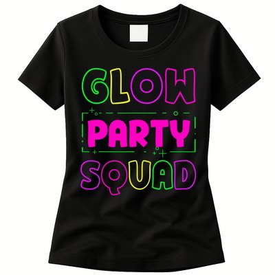 Glow Party Squad Neon Lights Party Lover Womens T-Shirt
