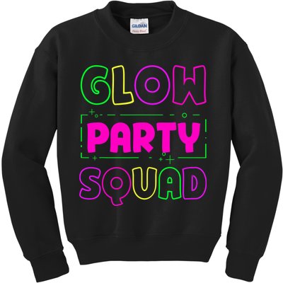 Glow Party Squad Neon Lights Party Lover Kids Sweatshirt