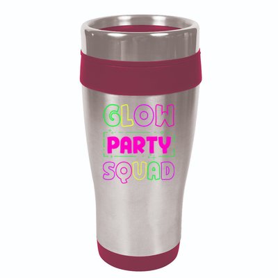 Glow Party Squad Neon Lights Party Lover 16oz Travel Tumbler