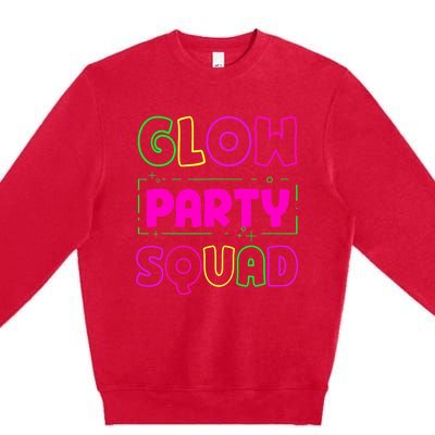 Glow Party Squad Neon Lights Party Lover Premium Crewneck Sweatshirt