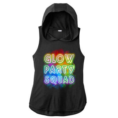 Glow Party Squad Ladies PosiCharge Tri-Blend Wicking Draft Hoodie Tank