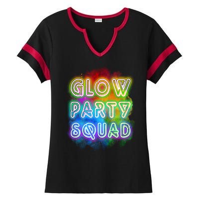 Glow Party Squad Ladies Halftime Notch Neck Tee