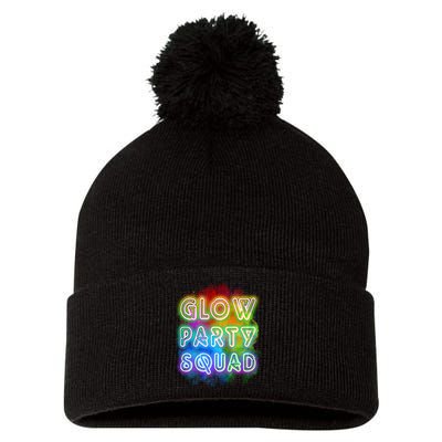 Glow Party Squad Pom Pom 12in Knit Beanie