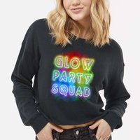 Glow Party Squad Cropped Pullover Crew