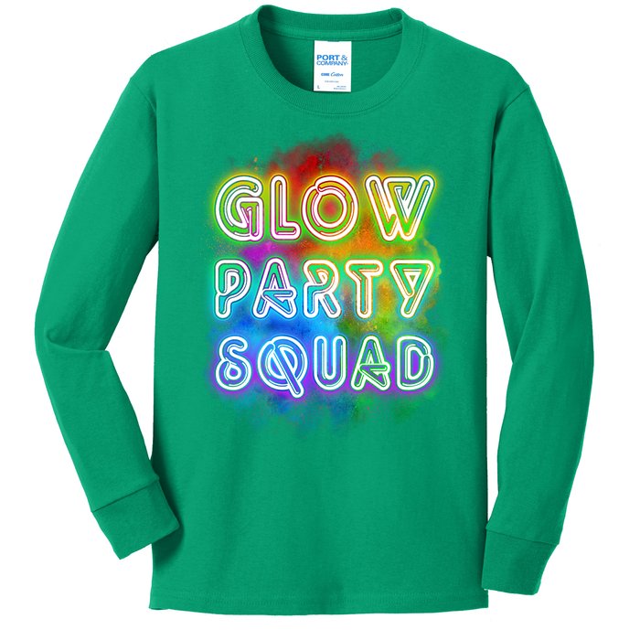 Glow Party Squad Kids Long Sleeve Shirt