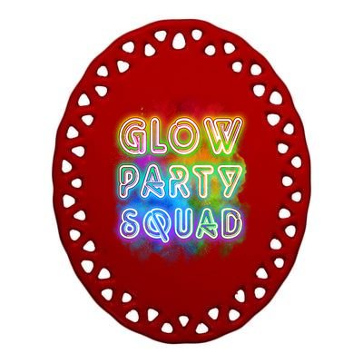 Glow Party Squad Ceramic Oval Ornament