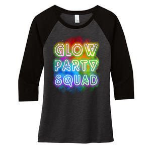 Glow Party Squad Women's Tri-Blend 3/4-Sleeve Raglan Shirt