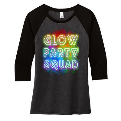 Glow Party Squad Women's Tri-Blend 3/4-Sleeve Raglan Shirt