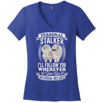 Great Pyrenees Stalker Great Pyrenees Funny Gift Great Pyrenees Gift Women's V-Neck T-Shirt