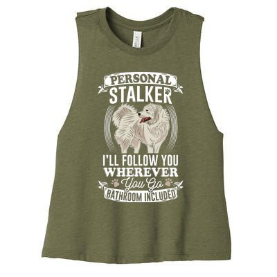 Great Pyrenees Stalker Great Pyrenees Funny Gift Great Pyrenees Gift Women's Racerback Cropped Tank