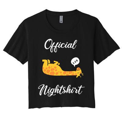 Giraffe Pet Sleepshirt Nightwear Nightshirt Sleep Pajama Women's Crop Top Tee