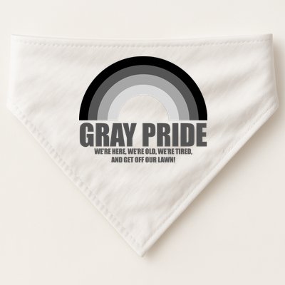 Gray Pride Senior Citizen Funny LGBTQ USA-Made Doggie Bandana