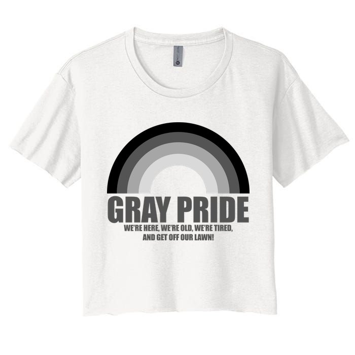 Gray Pride Senior Citizen Funny LGBTQ Crop Top