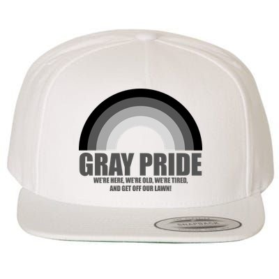 Gray Pride Senior Citizen Funny LGBTQ Wool Snapback Cap