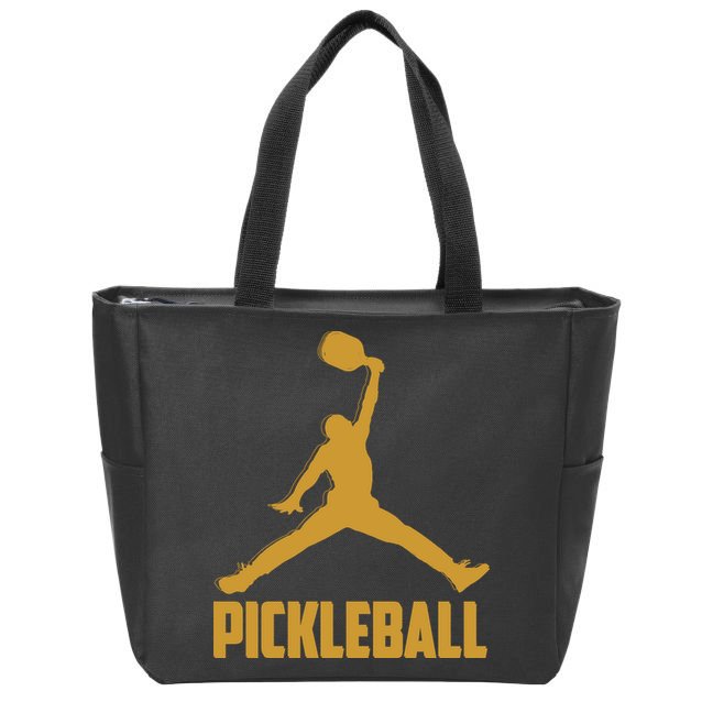 Gold Pickleball Sports Logo Zip Tote Bag