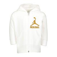 Gold Pickleball Sports Logo Toddler Zip Fleece Hoodie