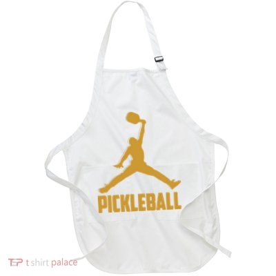 Gold Pickleball Sports Logo Full-Length Apron With Pockets