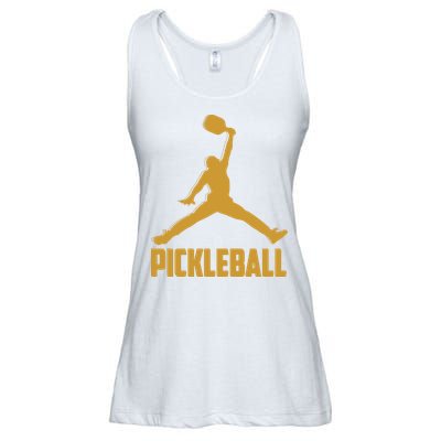 Gold Pickleball Sports Logo Ladies Essential Flowy Tank