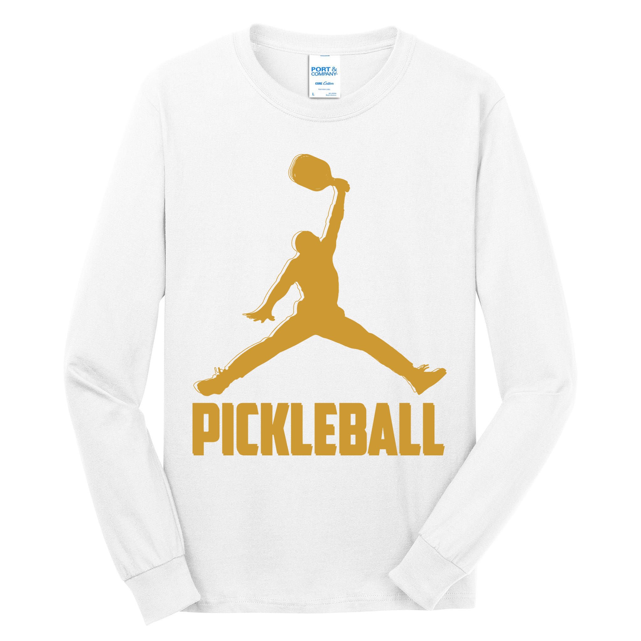 Gold Pickleball Sports Logo Tall Long Sleeve T-Shirt