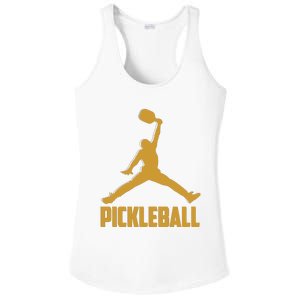 Gold Pickleball Sports Logo Ladies PosiCharge Competitor Racerback Tank