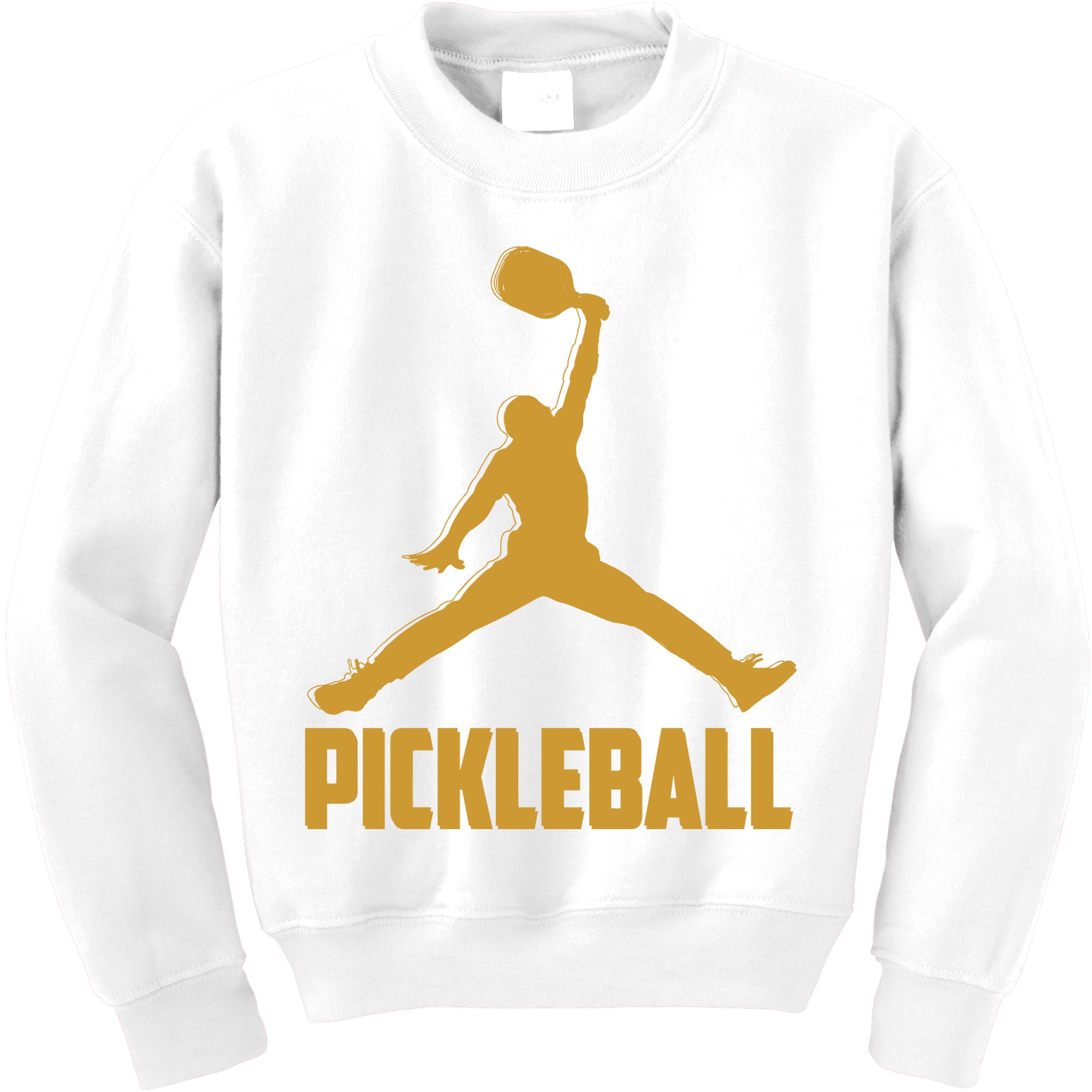 Gold Pickleball Sports Logo Kids Sweatshirt