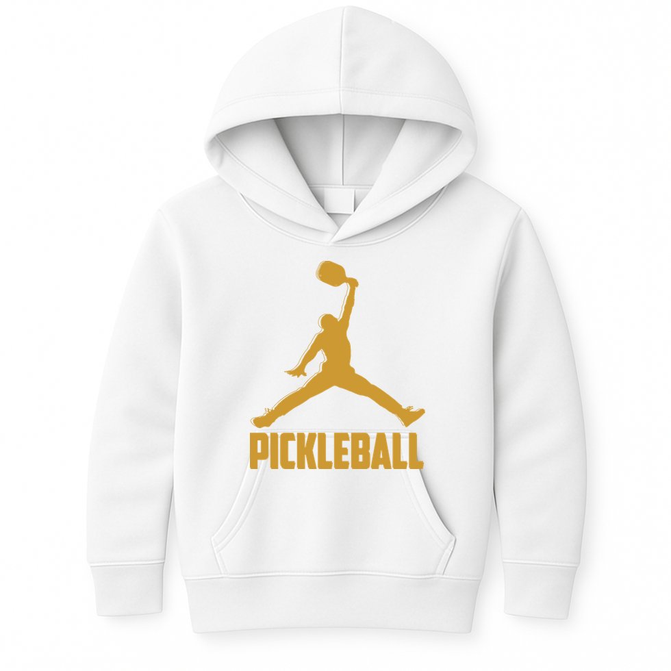 Gold Pickleball Sports Logo Kids Hoodie