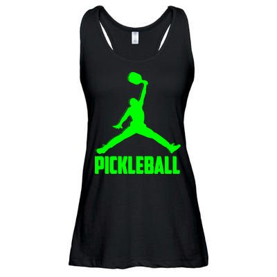 Green Pickleball Sports Logo Ladies Essential Flowy Tank