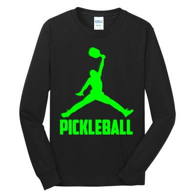 Green Pickleball Sports Logo Tall Long Sleeve T-Shirt