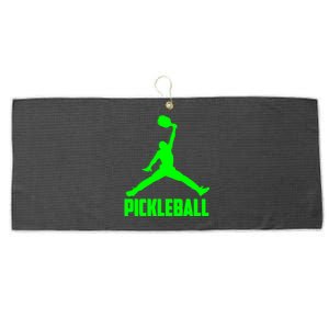 Green Pickleball Sports Logo Large Microfiber Waffle Golf Towel