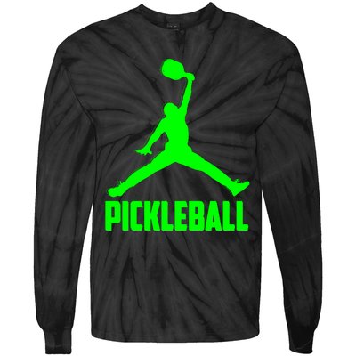 Green Pickleball Sports Logo Tie-Dye Long Sleeve Shirt