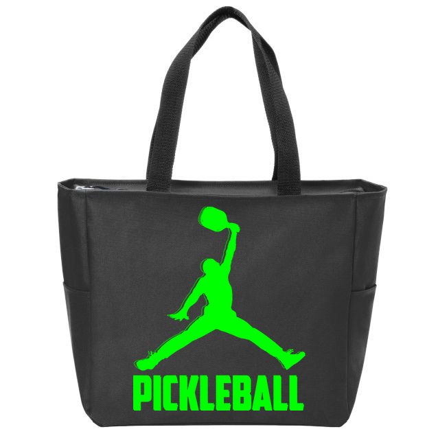 Green Pickleball Sports Logo Zip Tote Bag