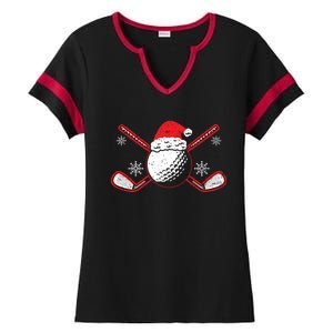 Golf Player Sport Lover Golfer Merry Xmas Christmas Day Gift Ladies Halftime Notch Neck Tee