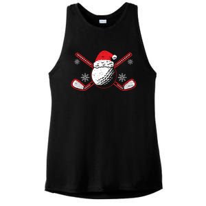 Golf Player Sport Lover Golfer Merry Xmas Christmas Day Gift Ladies PosiCharge Tri-Blend Wicking Tank