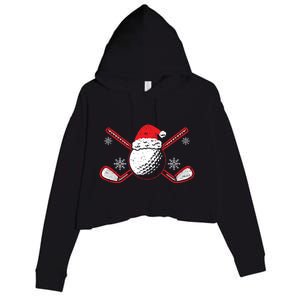 Golf Player Sport Lover Golfer Merry Xmas Christmas Day Gift Crop Fleece Hoodie