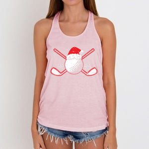 Golf Player Sport Lover Golfer Merry Xmas Christmas Day Gift Women's Knotted Racerback Tank