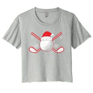 Golf Player Sport Lover Golfer Merry Xmas Christmas Day Gift Women's Crop Top Tee