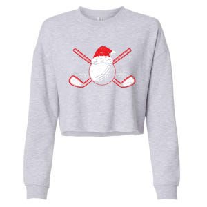 Golf Player Sport Lover Golfer Merry Xmas Christmas Day Gift Cropped Pullover Crew