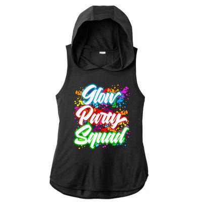 Glow Party Squad Neon Ladies PosiCharge Tri-Blend Wicking Draft Hoodie Tank