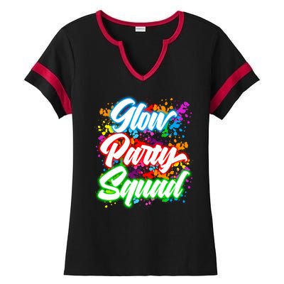 Glow Party Squad Neon Ladies Halftime Notch Neck Tee