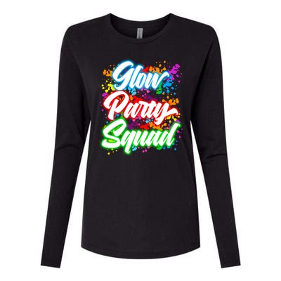 Glow Party Squad Neon Womens Cotton Relaxed Long Sleeve T-Shirt