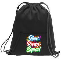 Glow Party Squad Neon Sweatshirt Cinch Pack Bag