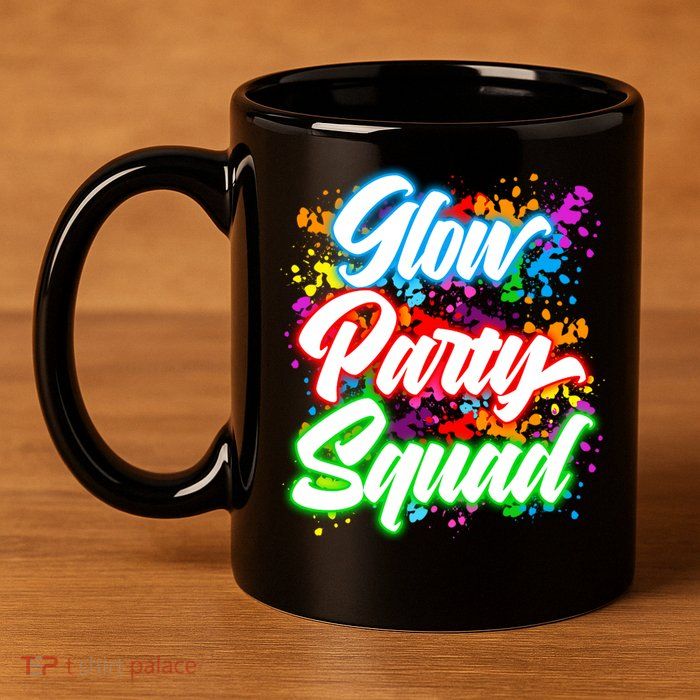 Glow Party Squad Neon 11oz C Handle Ceramic Mug