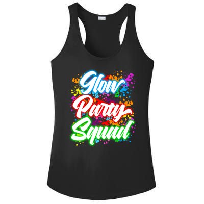 Glow Party Squad Neon Ladies PosiCharge Competitor Racerback Tank