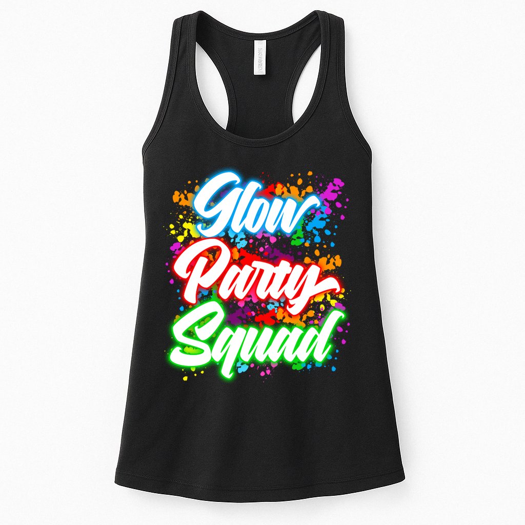 Glow Party Squad Neon Womens Tank Top