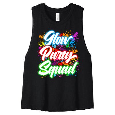 Glow Party Squad Neon Women's Racerback Cropped Tank