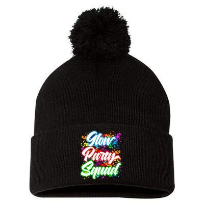 Glow Party Squad Neon Pom Pom 12in Knit Beanie