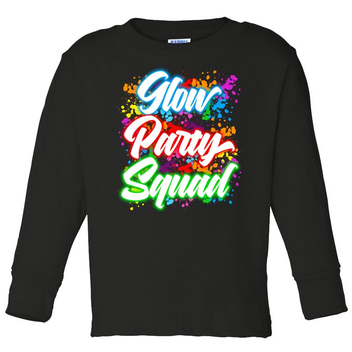 Glow Party Squad Neon Toddler Long Sleeve Shirt