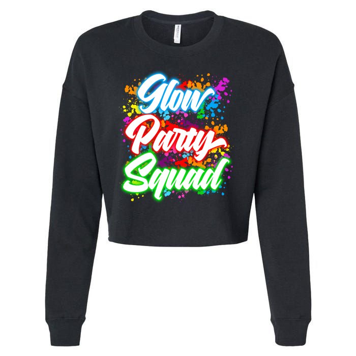 Glow Party Squad Neon Cropped Pullover Crew