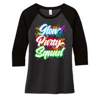 Glow Party Squad Neon Women's Tri-Blend 3/4-Sleeve Raglan Shirt