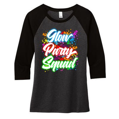 Glow Party Squad Neon Women's Tri-Blend 3/4-Sleeve Raglan Shirt